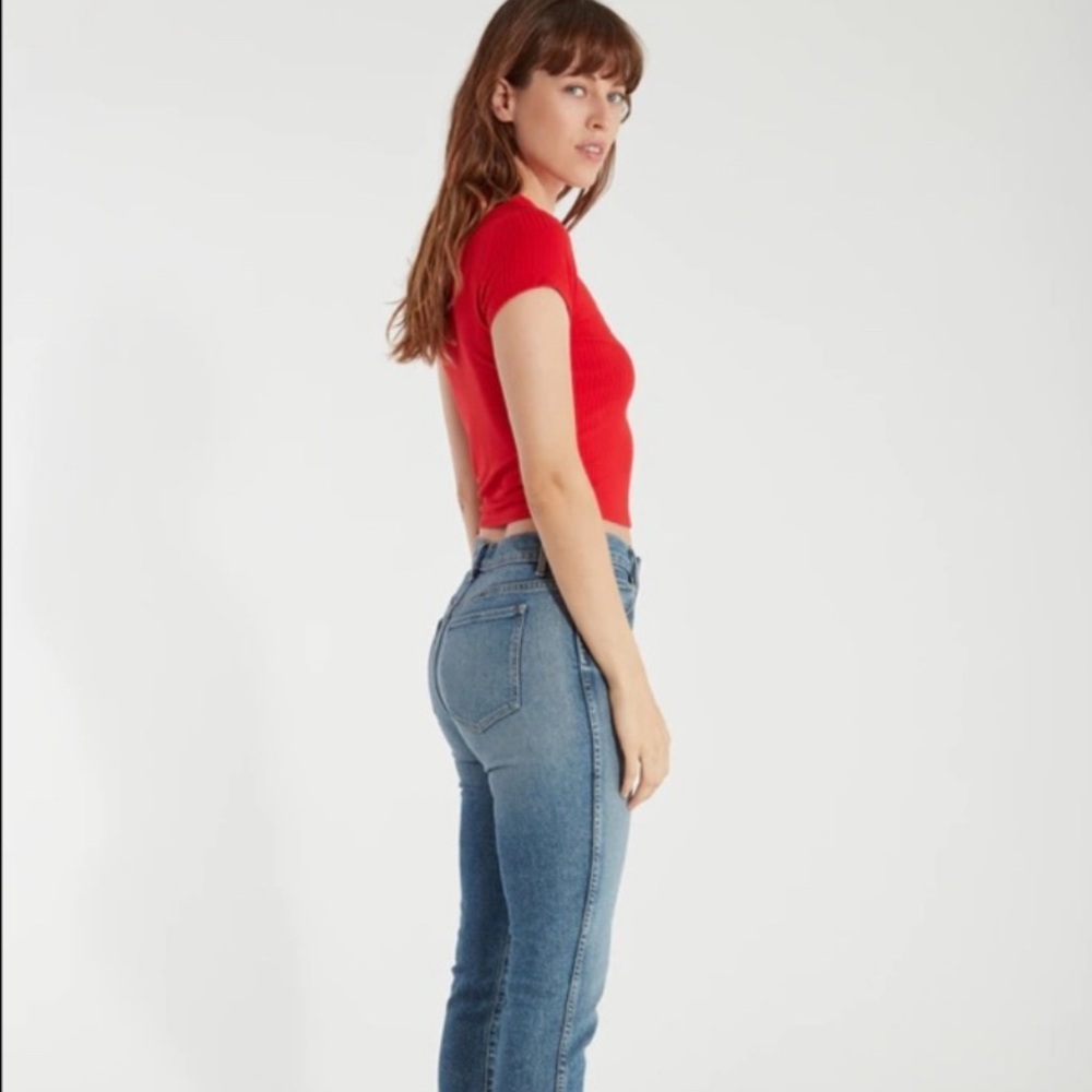 NWT ❤️Billie The Label Beautiful Julia Rib Top Cherry Red M PERFECT4UR VALENTINE - Picture 3 of 6